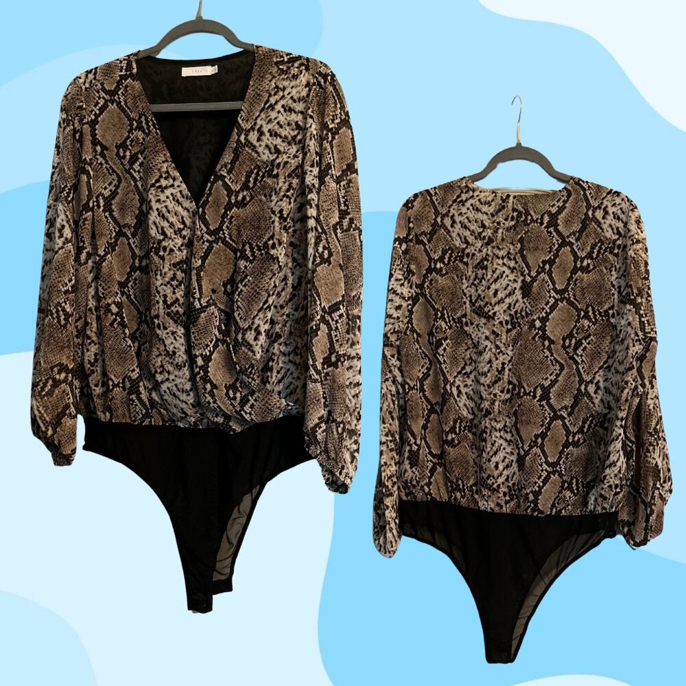 LUSH Snakeskin Print Bodysuit – Size 2X
